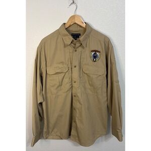 5.11 Tactical Series Mens Tan Ripstop Long Sleeve Shirt Warrior Training Patch L
